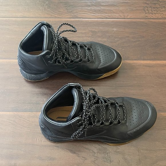 Under Armour Curry 1 Lux Mid MVP Leather Black Gum 1296616-001 Mens Size 9.5 main image 13
